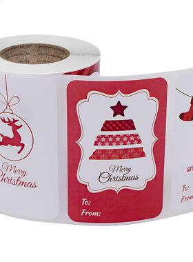 Christmas Gift Tag Stickers 250 pcs per roll santa cartoon