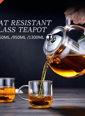 Stainless Steel Glass-Teapot-Set-Loose-Leaf-Tea-Pot-Good-Ket