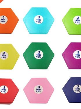 2Pcs Hexagon Hourglass Tmer Set 3 Mnutes Sandglass Clock