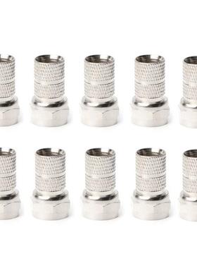 10Pcs F type Satellite Plug 适用于 Coaxial Cable RG6 Satelli
