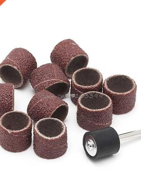 10Pcs 12.5mm Grit 80# Sanding Bands +3.17mm Mandrel Rotary T