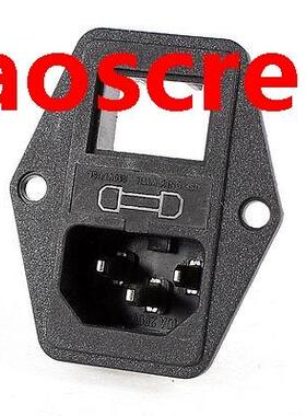 Black Fuse Switch Holder IEC 320 C14 3Pin Screw Type Power I