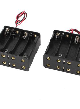 2Pcs Black Battery Holder Case w Wire for 8 x AA 12V Batteri