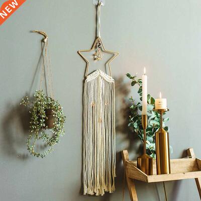 Star/Moon Macrame Woven Tassel Tapestry Dream Catcher Boho H