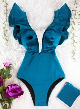 Ba?ador de una pieza con estampado Floral para mujer, traje