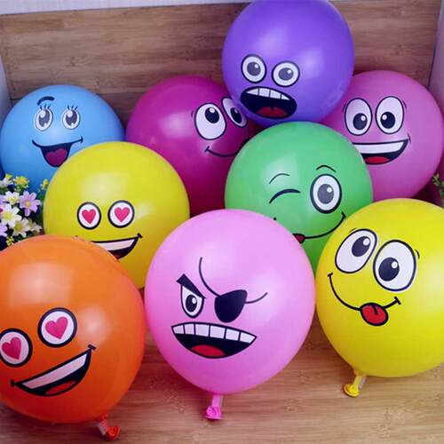 10Pcs/lot 12inch Cute Funny Big Eyes Smiley face latex ballo