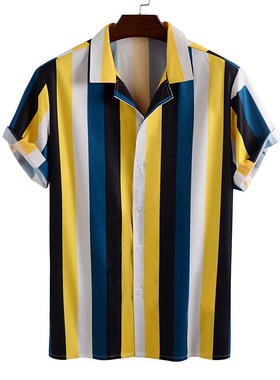 Summer Mens Shirt Top Casual Short Sleeve Hawaiian Shirts St