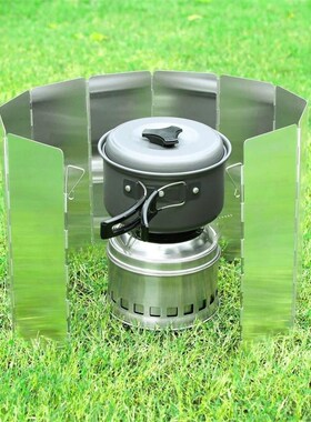 Fold Camping Cooker BBQ Gas Stove Wind Shield Screen Alumini