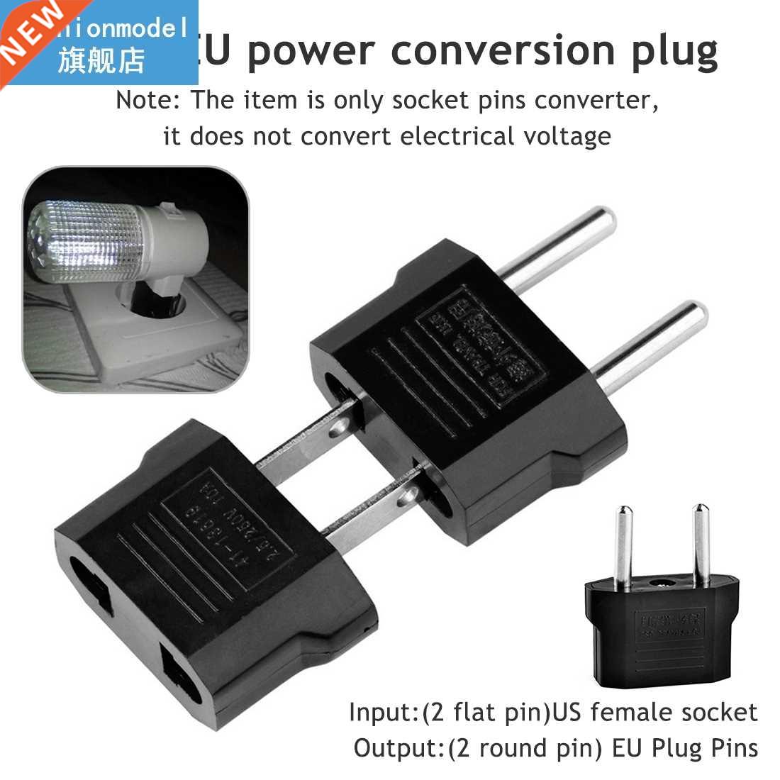 Universal US To EU Plug USA To Euro Europe Travel Wall AC Po