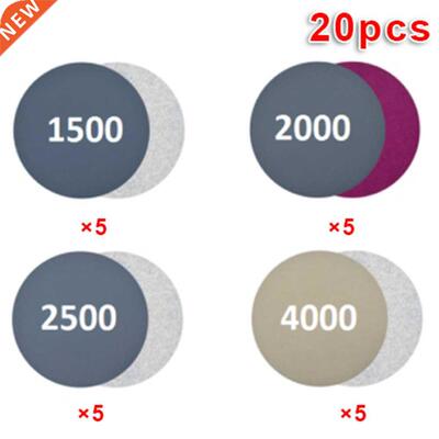 20Pcs Wet Dry Sandpaper 3 Inch 1500 2000 2500 4000 Grit Sand