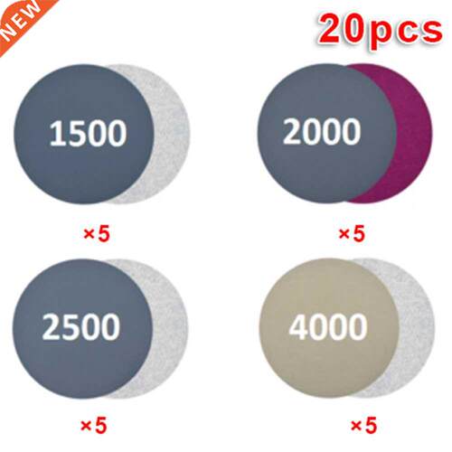 20Pcs Wet Dry Sandpaper 3 Inch 1500 2000 2500 4000 Grit Sand