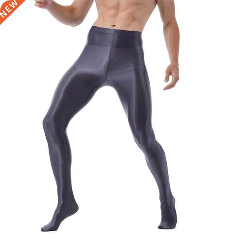 Mens Fashion Glossy Pantyhose Pants Training Fitness Workout
