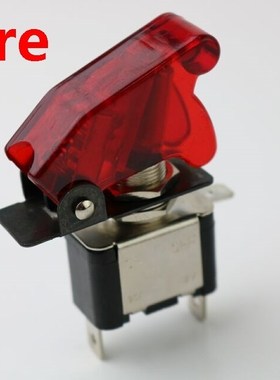 RED illuminated LED Toggle Switch With Missile Style Flick C