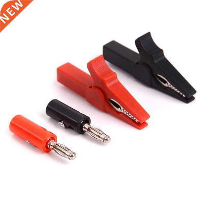 4pcs/lot 55mm Alligator Clip + Banana Plug Test Probe With 4