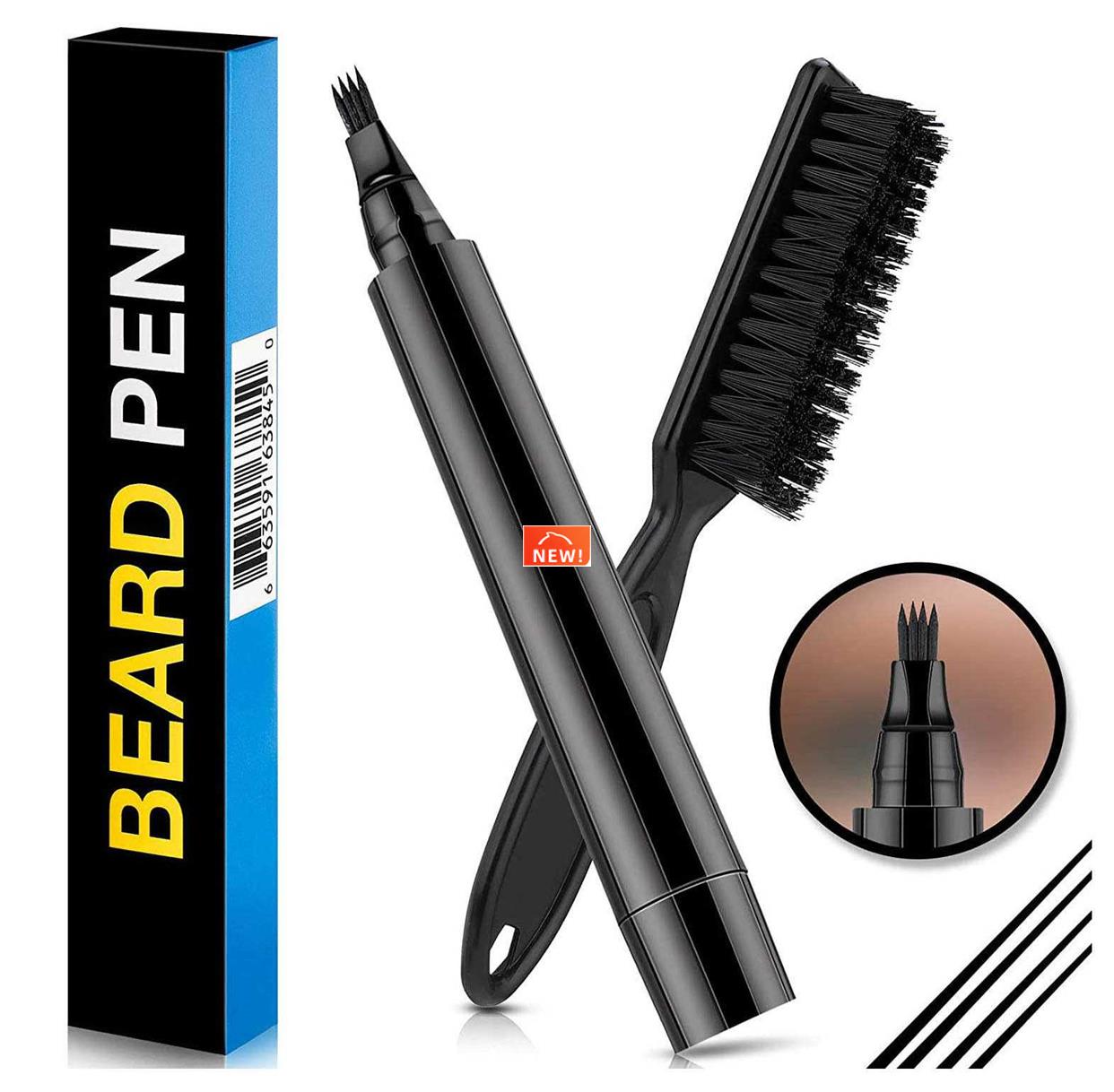 Beard Pencil Four-Fork Tip Beard Filling Pen With Brush Wate