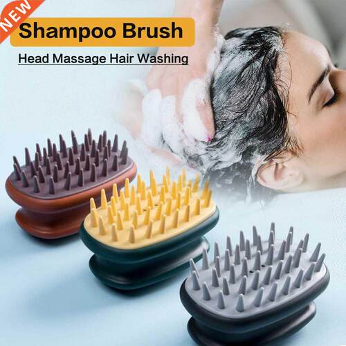 Silicone Head Scalp Massage Brush Hair Washing Comb Shampoo