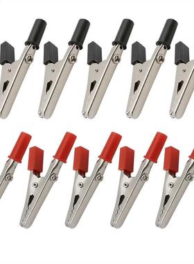 10Pcs Insulted Metl lligtor Clips Plstic Hndle Crocodi