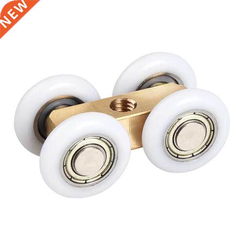 2Pcs Shower Room Copper Four-wheel Hanging Pulley Roller for