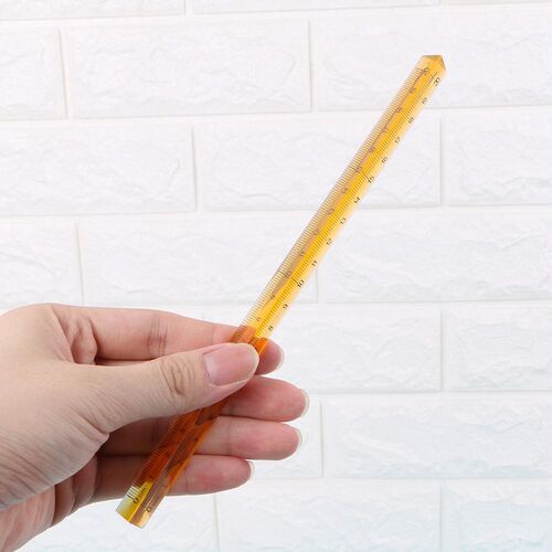 20cm Beautiful Transparent Crystal Triangular Ruler Measurin