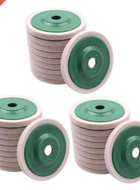 30Pcs 100mm 4 Inch Wool Buffing Round Polishing Wheels Pads