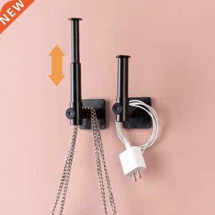 Retractable Hook Rack Roll Paper Holder Kitchen Self-adhesiv