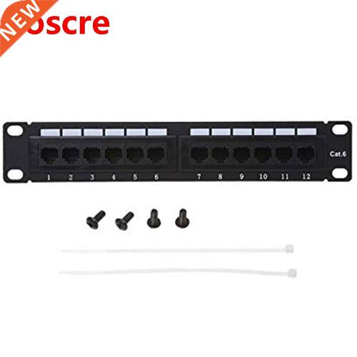 Cat6 12 Port RJ45 Patch Panel UTP LAN Network Adapter Cable