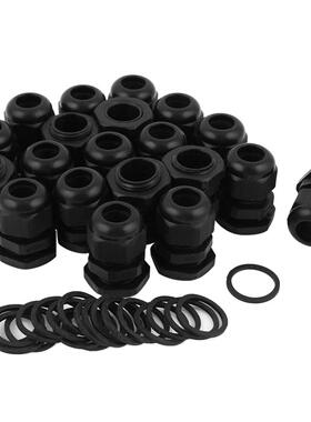 20 Pcs M20 Black 6-12mm Dia Cable Glands Connector