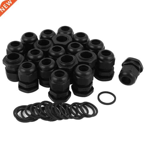 20 Pcs M20 Black 6-12mm Dia Cable Glands Connector