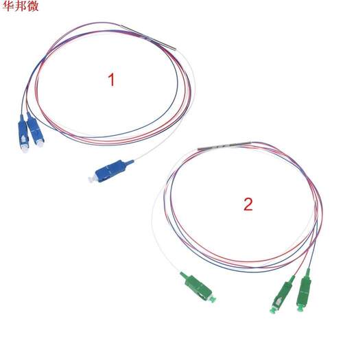 1x2 APC/UPC Optic Fiber Splitter Mini Steel Tube Bundle Conn