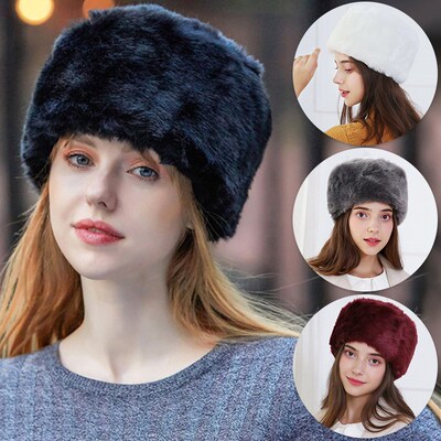Fashion Rrabbit Faux Fur Cossack Style Russian Women Winter