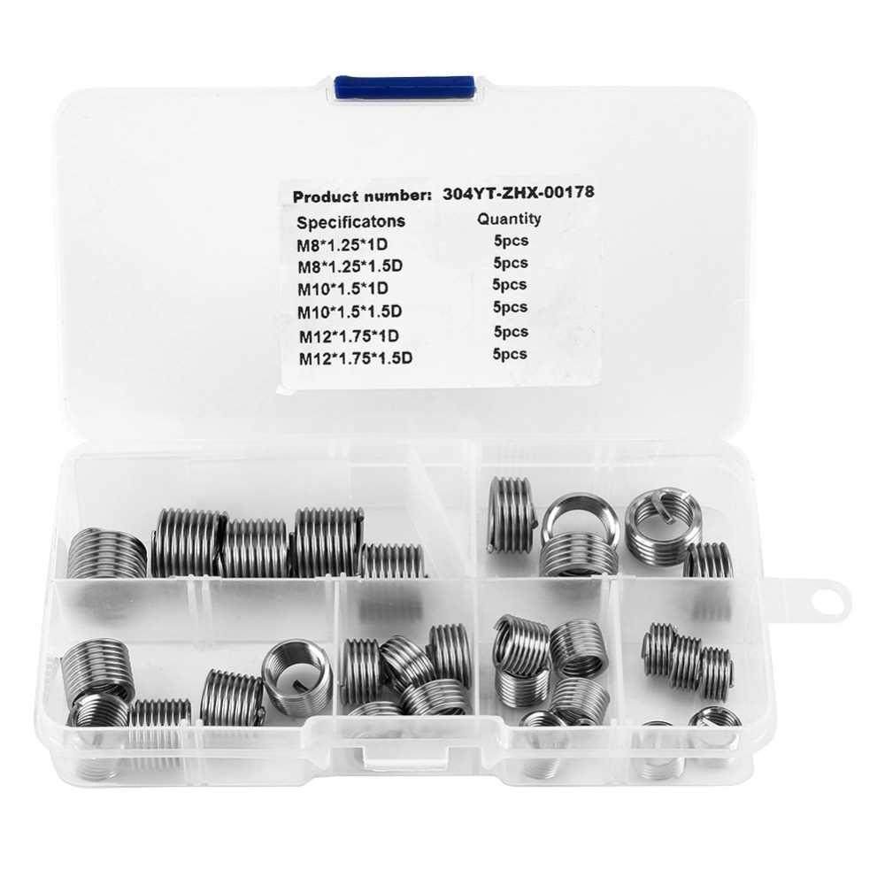 30pcs M8 M10 M12 Threaded Inserts Wire Screw Inserts Thread