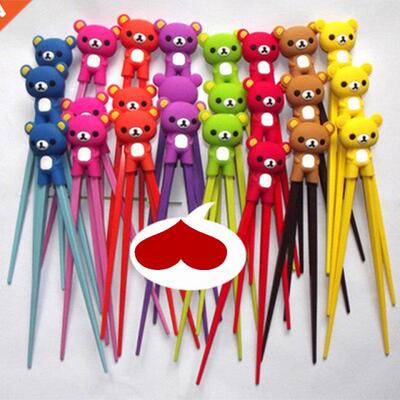 1 Pair Random Color Bear Chopstick Training Cartoon Chopstic