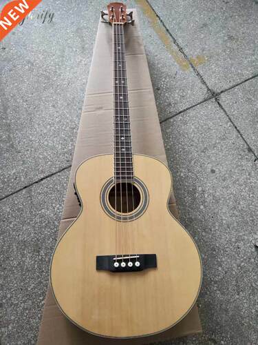 4 string electric acoustic bass guitar high gloss 43 inch na