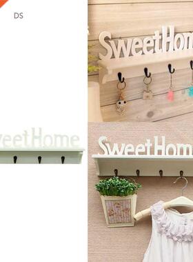 4 Hooks Hat Key Holder Wall Mounted Clothes Hanger Laundry C