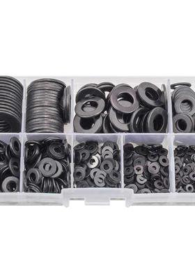 Flat Washers,Black Carbon Steel Flat Washers Set , (9 Sizes