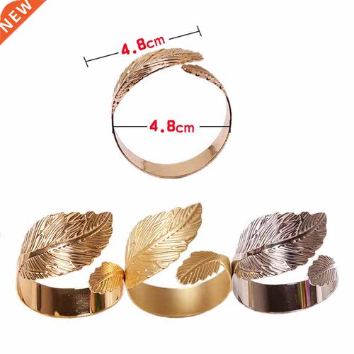 6pcs Leaves Feather Napkin Ring Buckle Holders for Wedding P