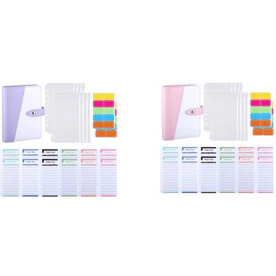 A6 PU Binder with Budget Sheets A6 Binder Pockets Cash Envel