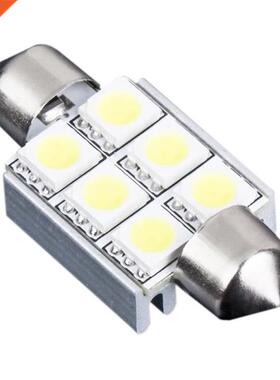 36mm 6 SMD 5050 Pure White Dome Festoon CANBUS OBC Car 6 LED