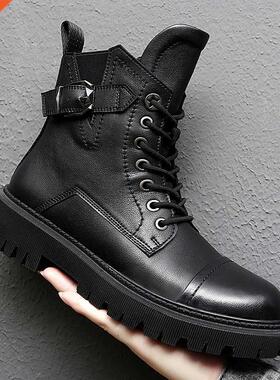 High Quality Men	s Boots Genuine Leather Men Boots Autumn