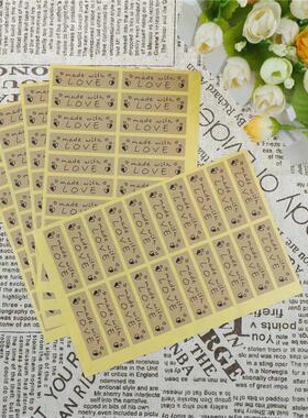 5Sheets Made With Love Heart Handmade Cake Packaging Sealing