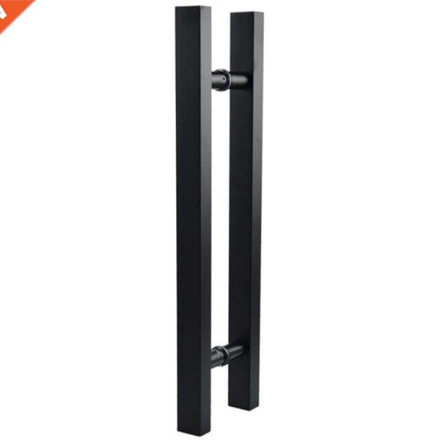2 Pcs Black Stainless Steel Wooden Door Handle Glass Door Ha