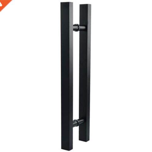 2 Pcs Black Stainless Steel Wooden Door Handle Glass Door Ha