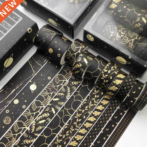 10 pcs/set Black starry sky Leaves gold Washi Tape set Diy D