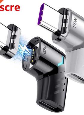 Magnetic USB C Adapter Type C Connector Right Angle Support