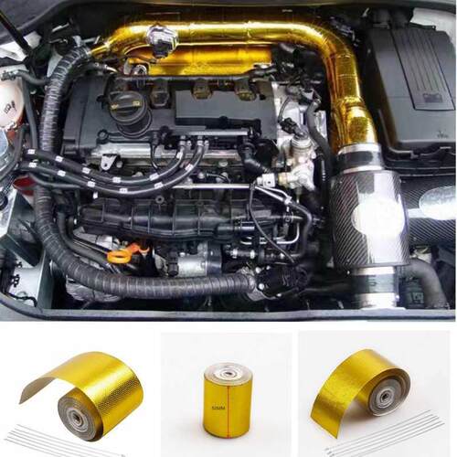 Fiberglass Roll Backed Adhesive Reflective Gold High Temper