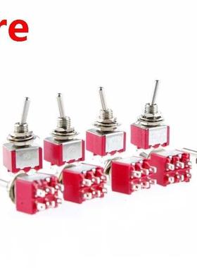 10x MTS-202 2A/250VAC 5A/120VAC DPDT ON/ON 6 Pin Panel Mount