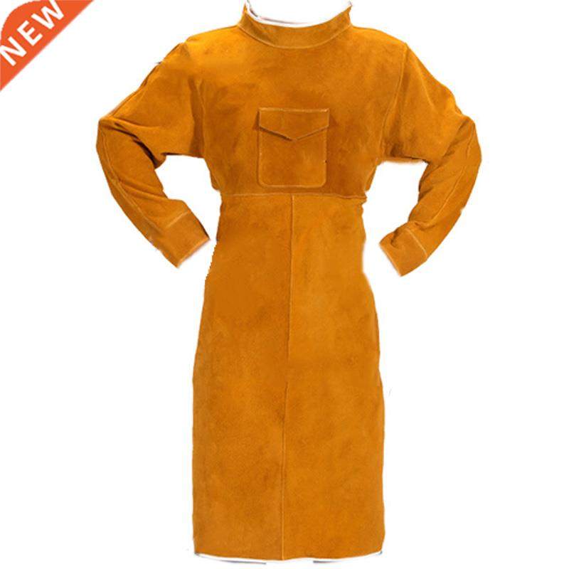 105cm Leather Welding Apron Flame Retardant Long Sleeve Weld