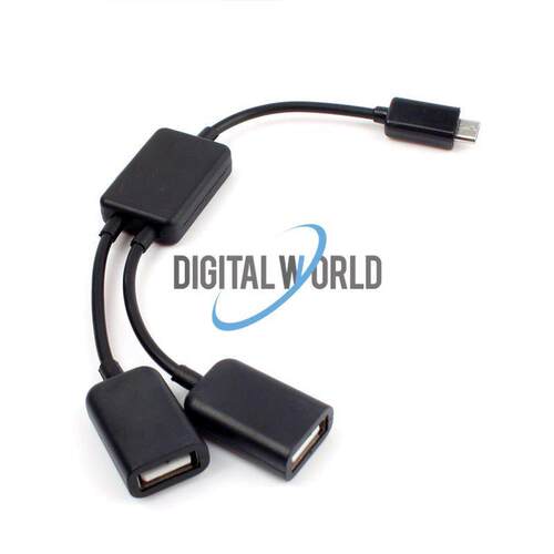 Micro USB Host OTG Adapter Cable with Dual Port Hub for Gala