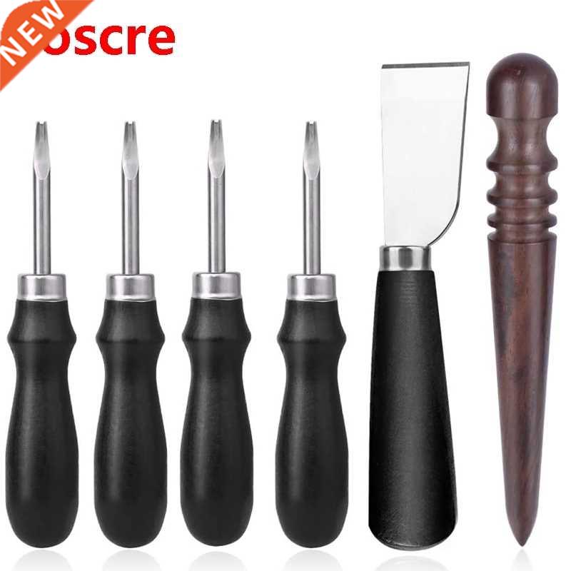 4 Sizes Leather Edge Beveler + Leather Knife + Wood Leather