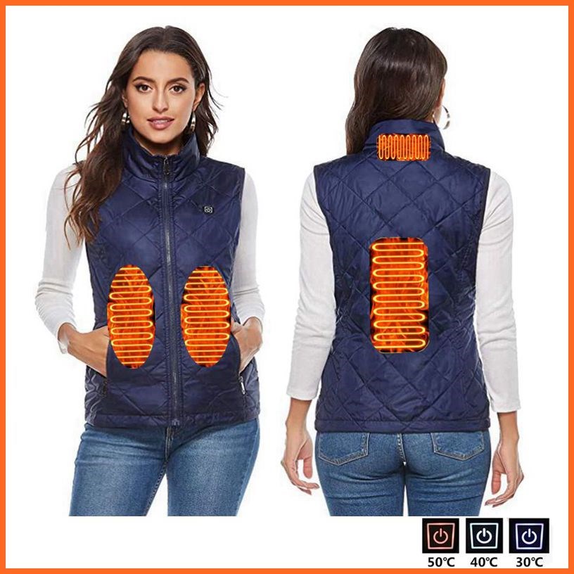 Women Winter USB Heating Vest Smart Heating Cotton Vest 模玩/动漫/周边/娃圈三坑/桌游 古风/国风罩衫 原图主图